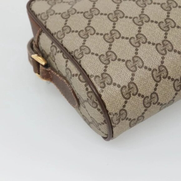 GUCCI GG Supreme Web Sherry Line Bag PVC Beige Gold 56 02 087 Auth ar13365 - Picture 14 of 16
